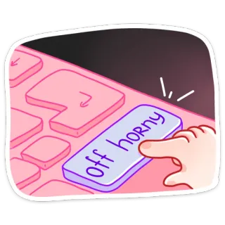 😍 0489b379 off horny clavier, bouton, argot Internet, humour, mème telegram sticker