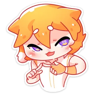 🥺 5030258c Anime, Chibi, Mignon, Kawaii, Orange, Personnage, Sticker telegram sticker