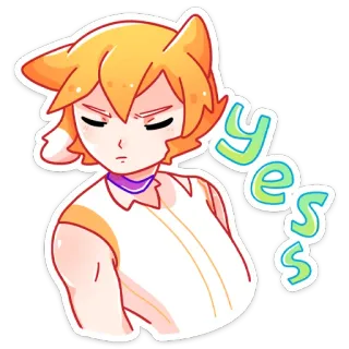 😔 8b20ee8b yesss animé, chat, mignon, ouiii, autocollant telegram sticker