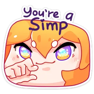 😏 d7b5c7ae You're a Simp Simp, Argot Internet, Insulte, Emoji, Personnage, Art Numérique, Texte telegram sticker