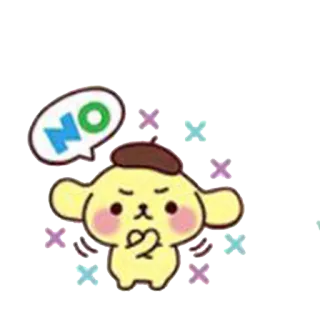 😠 e0375c3e Pompompurin NO Pompompurin, Sanrio, anjing, kartun, tidak telegram sticker
