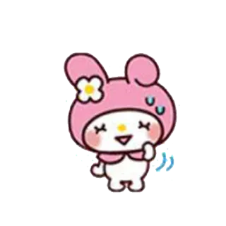 😓 fa7fcb80 My Melody My Melody, Sanrio, kawaii, imut, kelinci, merah muda, kartun telegram sticker