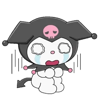 😊 1616e991 Kuromi クロミ, サンリオ, かわいい, 泣き, アニメ telegram sticker