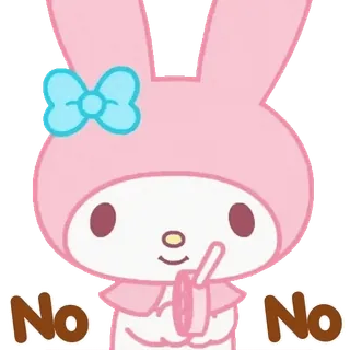 😊 55f3a172 My Melody No No かわいい, うさぎ, サンリオ, リジェクト, だめ, カワイイ telegram sticker