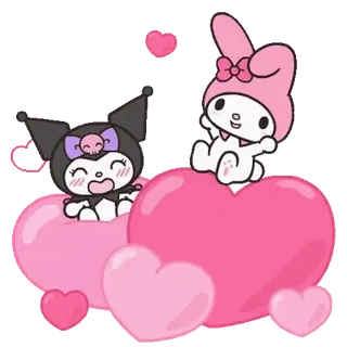 😊 a7f88abc My Melody マイメロディ, クロミ, サンリオ, 漫画, かわいい, ハート, キュート, ステッカー telegram sticker