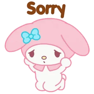 😊 b75fc1d7 My Melody Sorry マイメロディ, サンリオ, 謝罪, かわいい, 漫画, ピンク, カワイイ telegram sticker