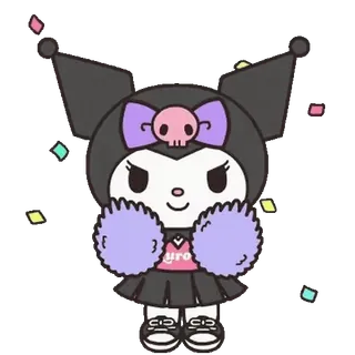 😊 c934a2ae Kuromi KUROMI クロミ, チアリーダー, 可愛い, アニメ, キャラクター telegram sticker