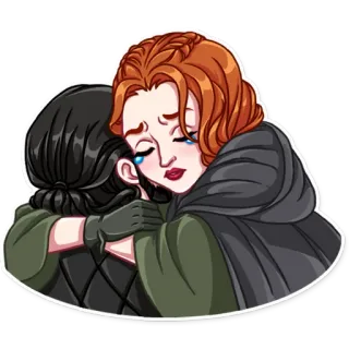 🤗 7bce5439 ôm, an ủi, buồn, nước mắt, khóc, tóc đỏ telegram sticker