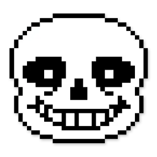 ☠️ 35955017 Sans Undertale skelet, pixel, Undertale, spel, personage whatsapp sticker