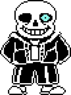 ☠️ 35ea6c48 Sans Undertale skelet, pixel, spel, videogame, monster whatsapp sticker