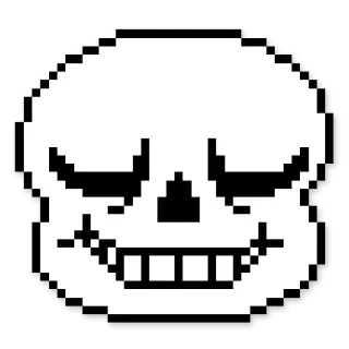 ☠️ 3a625479 Sans Undertale undertale, skelet, sans, pixel art, videogame, lachend whatsapp sticker
