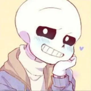 ☠️ 82b86e61 Sans Undertale skelet, schattig, fanart, videogame, glimlach whatsapp sticker