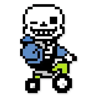 ☠️ b1f8ccda Sans Undertale skelet, undertale, videogame, pixel art whatsapp sticker