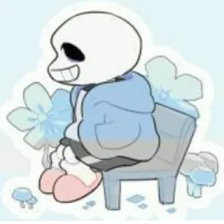 😄 7ae38ed4 Sans Undertale санс, андертейл, скелет, видеоигра, милый, чиби telegram sticker