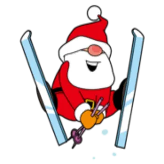 ⛷ 4582da64 Santa Claus Santa, Navidad, Esquí, Invierno, Vacaciones telegram sticker