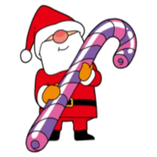 🍭 492e7404 Santa Claus Santa Claus, Navidad, bastón de caramelo, fiesta, festivo, dibujos animados telegram sticker
