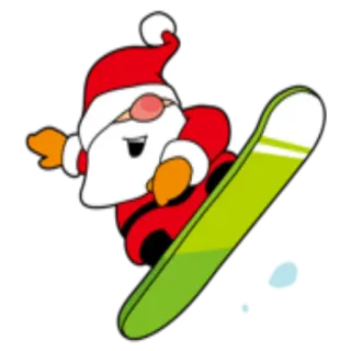 🏂 d5f11880 Santa Claus Santa Claus, Snowboard, Invierno, Navidad, Vacaciones, Nieve, Deportes, Personaje telegram sticker