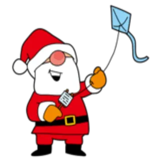 🙃 e5d20f42 Santa Claus papá noel, cometa, navidad, dibujos animados, vacaciones, festivo telegram sticker