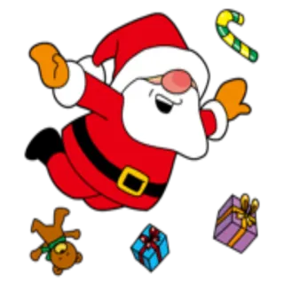 🎁 eb02bef1 Santa Claus Papá Noel, Navidad, Fiesta, Celebración, Regalo, Oso de peluche, Bastón de caramelo telegram sticker
