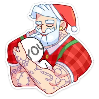 🤗 377c5199 You Santa Claus, Navidad, Fiestas, Dibujos animados, Pegatina, Persona whatsapp sticker