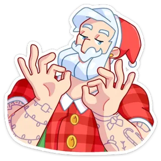 👌 4b65d078 papá noel, navidad, ok, fiesta, festivo, personaje whatsapp sticker