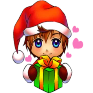 ❤️ ad6bd73a Natal, presente, presente, fofo, desenho animado, personagem, anime telegram sticker