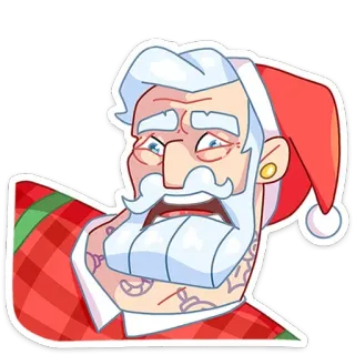 🤨 596e2ef3 Santa 圣诞老人, 圣诞节, 卡通, 节日, 假日 telegram sticker