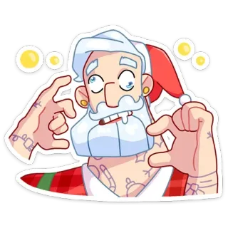 🤤 a66a4d4e Santa Claus 圣诞老人, 圣诞节, 卡通, 贴纸, 纹身 telegram sticker