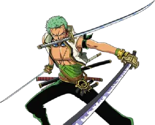 ✨ aa4543a2 Zoro One Piece Anime, Pedang, Bajak Laut, Pejuang, Karakter telegram sticker