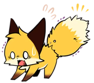 😱 284971d2 여우, 만화, 동물, 귀여운, 달리기, 공포, 카와이 telegram sticker