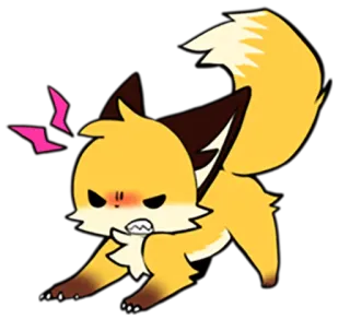 😡 8ae6811d 화난, 여우, 만화, 동물, 귀여운 telegram sticker