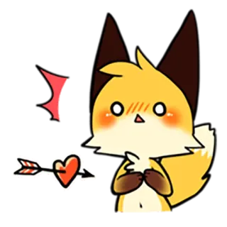 😍 a839209d 여우, 동물, 하트, 사랑, 만화, 귀여운 telegram sticker
