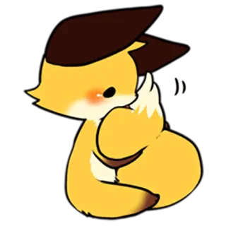 😊 d402ebe7 여우, 동물, 귀여운, 카와이, 치비, 스티커 telegram sticker