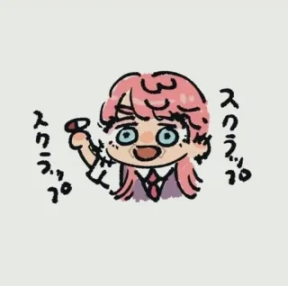 💊 9a413057 スクラっプ anime, manga, character, school uniform whatsapp sticker