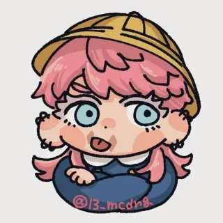 💊 b07d060c @13_mcdng cartoon, chibi, pink hair, cute, anime whatsapp sticker