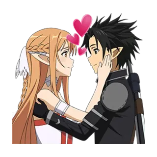 😘 25c3d8be Asuna Yuuki Sword Art Online อนิเมะ, คู่รัก, ความรัก, โรแมนติก, หัวใจ, Sword Art Online, อาสึนะ, คิริโตะ telegram sticker