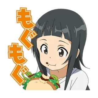 😋 f7ee00df もぐもぐ อนิเมะ, กิน, อาหาร, น่ารัก telegram sticker