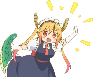 👋 062c7a6a Tohru Miss Kobayashi's Dragon Maid Anime, Dragón, Maid, Lindo, Kawaii, Chibi telegram sticker