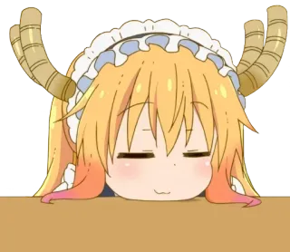 😌 0c55df7e Tohru Miss Kobayashi's Dragon Maid Anime, Dragón, Maid, Lindo, Kawaii, Chibi telegram sticker