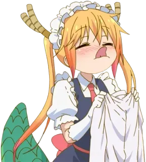 👅 19a91310 Tohru Miss Kobayashi's Dragon Maid Anime, Dragón, Maid, Tohru, Lindo, Divertido, Kawaii telegram sticker