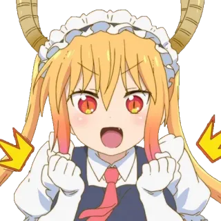 😄 267bed56 Tohru Miss Kobayashi's Dragon Maid Anime, Dragón, Maid, Tohru, Kawaii telegram sticker