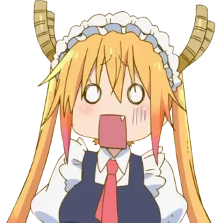 😟 2d4707cb Tohru Miss Kobayashi's Dragon Maid Anime, Dragón, Maid, Tohru, Kawaii, Lindo telegram sticker