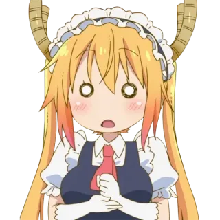 😦 49c70abb Tohru Miss Kobayashi's Dragon Maid Anime, Dragón, Sirvienta, Lindo, Tohru, Kawaii, Sorpresa telegram sticker