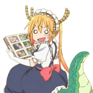 😨 544ede46 Tohru Miss Kobayashi's Dragon Maid Anime, Dragón, Maid, Tohru, Divertido, Kawaii telegram sticker