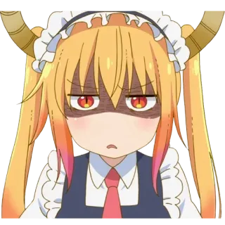 😠 737e8f41 Tohru Miss Kobayashi's Dragon Maid Anime, Dragón, Sirvienta, Dibujos animados, Enojado, Tohru telegram sticker