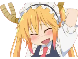 😚 9b3ab7a7 Tohru Miss Kobayashi's Dragon Maid Anime, Dragón, Maid, Cute, Kawaii, Manga telegram sticker