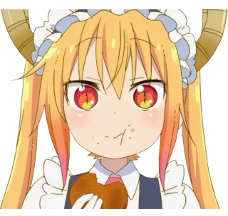 🍪 b70e3cd5 Tohru Miss Kobayashi's Dragon Maid Anime, Dragón, Maid, Cute, Kawaii, Tohru telegram sticker