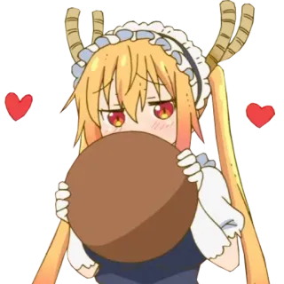 ❤ be4ca3ba Tohru Miss Kobayashi's Dragon Maid Anime, Dragón, Sirvienta, Lindo, Kawaii, Corazón telegram sticker