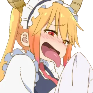 😛 e451f86c Tohru Miss Kobayashi's Dragon Maid Anime, Dragón, Maid, Lindo, Kawaii, Divertido, Lengua telegram sticker