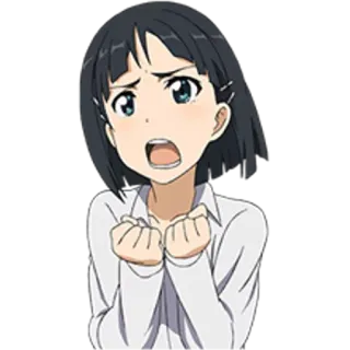💧 4a6c8502 Suguha Kirigaya Sword Art Online Anime, Mädchen, geschockt, überrascht, Suguha Kirigaya, Sword Art Online telegram sticker
